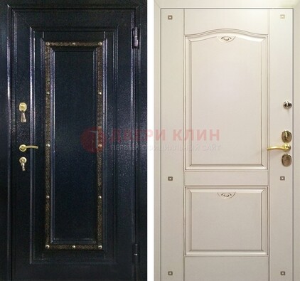Парадная дверь с золотистым декором ДПР-3 в квартиру в Куровском