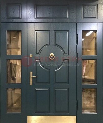 Стальная парадная дверь ДПР-64 со стеклопакетом в Чехове