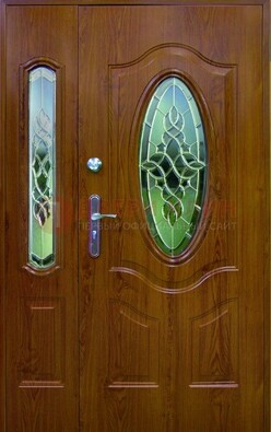 Парадная дверь со стеклянными вставками ДПР-73 для дома в Куровском