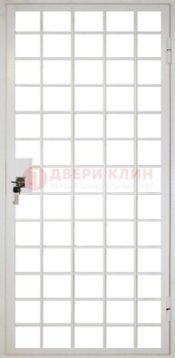 Белая металлическая решетчатая дверь ДР-2 в Куровском