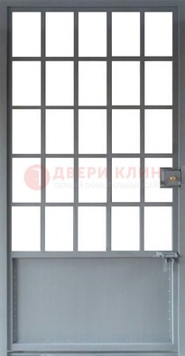 Металлическая решетчатая дверь в сером цвете ДР-7 в Куровском