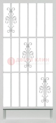 Белая железная решетчатая дверь ДР-9 в Куровском