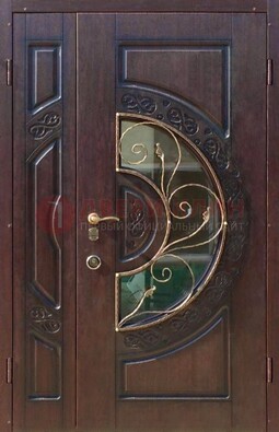 Полуторная железная дверь Винорит в классическом стиле ДСК-272 в Куровском