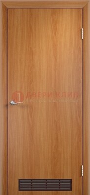 Светлая техническая дверь с вентиляционной решеткой ДТ-1 в Куровском