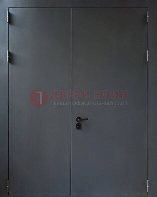 Черная распашная тамбурная дверь Порошок ДТМ-46 в Куровском