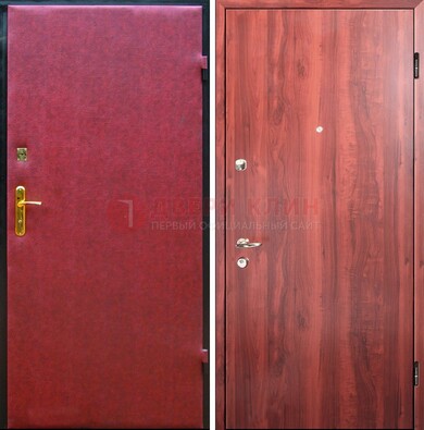 Красная входная дверь с винилискожей ДВ-30 в Куровском