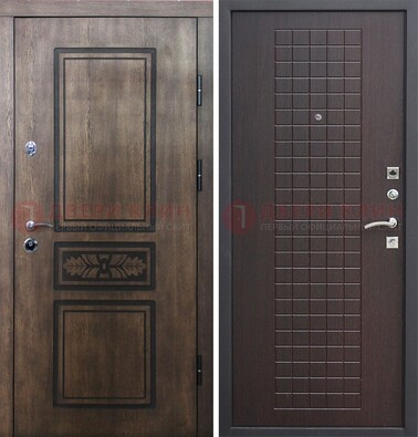 Входная резная дверь c МДФ и коричневой обратной стороной  ДM-1177 в Оренбурге