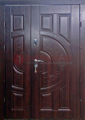 Металлическая филенчатая дверь с виноритом и МДФ Беленый дуб ДВТ-145 в Куровском