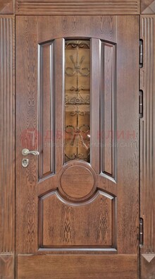 Входная дверь с виноритом и стеклом ДВТ-161 в Куровском