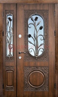 Железная дверь с виноритом и ковкой ДВТ-180 в Куровском