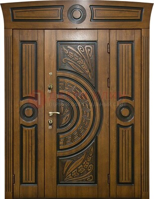 Парадная входная дверь с виноритом и узором ДВТ-194 в Куровском