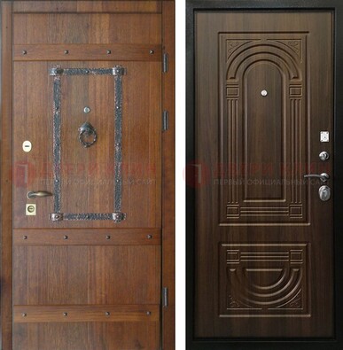 Темная стальная дверь с виноритом ДВТ-232 в Куровском
