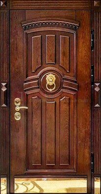 Входная дверь с виноритом в коричневом цвете ДВТ-236 в Куровском