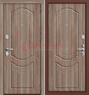 Коричневая металлическая дверь с виноритом ДВТ-26 в Куровском