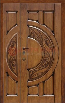 Коричневая входная дверь с виноритом ДВТ-5 в Куровском