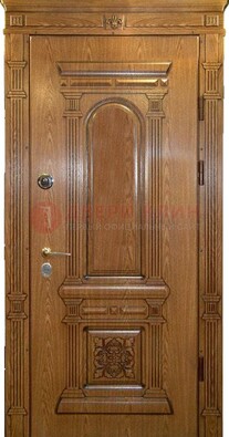 Коричневая железная дверь с виноритом Золотой дуб ДВТ-67 в Куровском