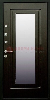 Черная металлическая дверь с зеркалом ДЗ-37 в Куровском