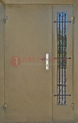 Входная дверь Порошок со стеклом и ковкой ПЛ-20 в Куровском